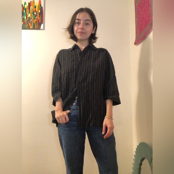 SOLD Vintage Milano Pinstripe Button-down - Picture 4 of 5